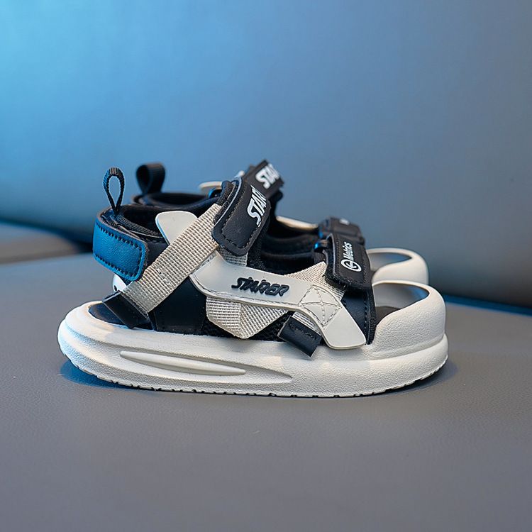 Sandalen 2024 Neue Sommerjungen Stirnband Slip Anti Kick Beach Kleine und mittlere Kindersport Babyschuhe_voghion.com