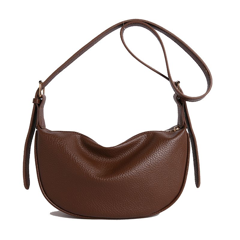 New Casual Phone Crossbody For Women, Niche High-end Dumpling Bag, Lightweight Soft Leather Wide Strap Shoulder Bag_voghion.com