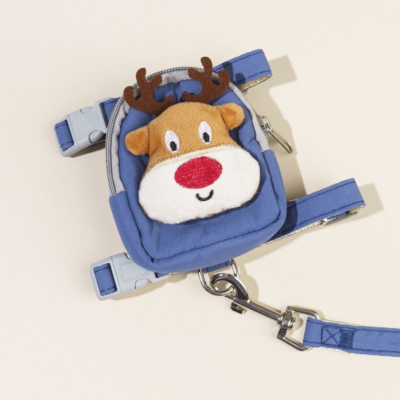 New Christmas Reindeer Leash Pet Small And Medium Backpack Cat Harness Dog Treat Bag_voghion.com