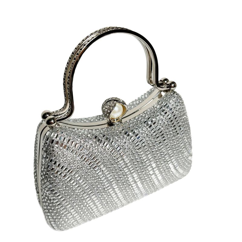 Elegant Socialite Evening Crossbody Shoulder Noble Style Shining Wave-Shaped Handbag Full Diamond Handle Women's Bag_voghion.com