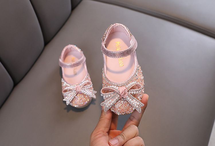 Neu Mädchen Prinzessin Bogen Baby Dance Zeigen Einzelnen Schuh Leder Schuhe Für_voghion.com