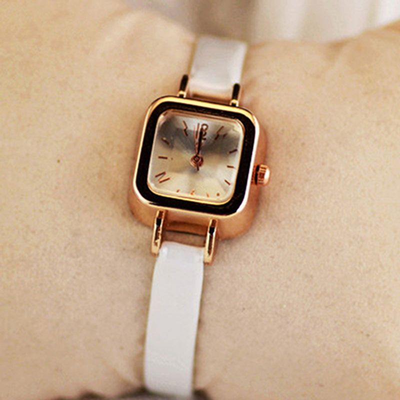 Yamaler, orologio da polso al quarzo analogico con quadrante quadrato, cinturino in ecopelle sottile da donna, regalo_voghion.com