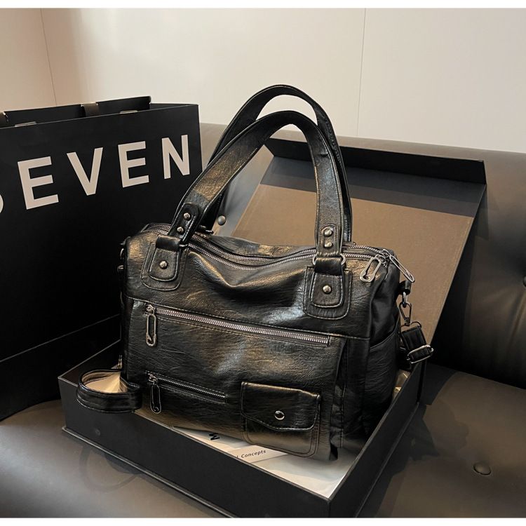 Rejsetaske Stor Kapacitet Vintage Motorcykeltaske Mode Korte Forretningsrejser Enkelt Skulder Crossbody Taske Afslappet Tote Taske_voghion.com