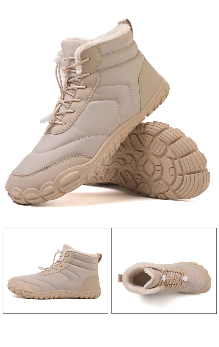 HerrenschuheWinter-Fünf-Finger-Baumwollschuhe für Männer und Frauen Hohe Schneestiefel Plus Samtverdickte Warme Rutschfeste Wasserabweisende Wanderschuhe_voghion.com