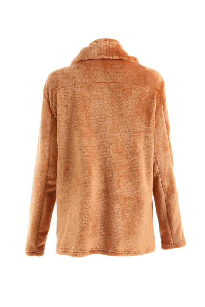 Women's Clothing Autumn and Winter Jacket Sexy Plush Lapel Slim Jacket_voghion.com