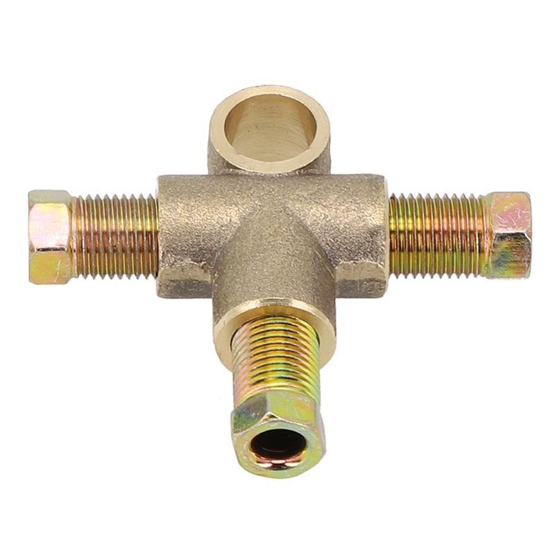 1set Motorcycle Unions 10mm 3/16" Pipe Way Brake T Piece Tee 3 Male Nuts Long Union Accessorie_voghion.com