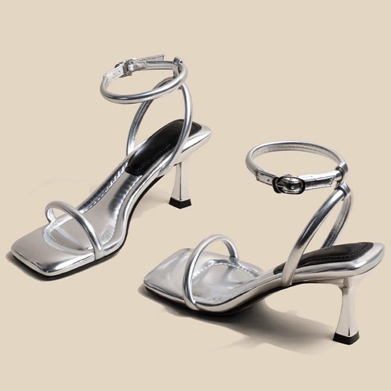 2025 New Square Head Exposed, Straight Fashion, Fine Heel Sandals, Women's Sandals Fashionable And Exquisite On The Foot Soft_voghion.com