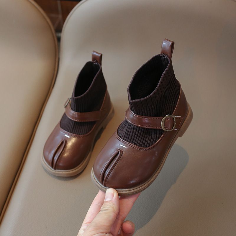 Bottes courtes décontractées en cuir pour filles, style britannique, nouvelle collection automne 2025_voghion.com