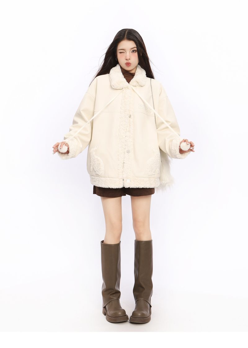 Cappotto di pelliccia da donna BIGGOLD in lana di agnello, reversibile, in pelle di pecora, in cotone, ispessito, per autunno e inverno_voghion.com