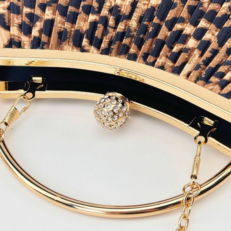 Borsa da sera coordinata per banchetto da sposa, damigella d'onore, con stampa leopardata dorata, borsa da principessa per feste_voghion.com