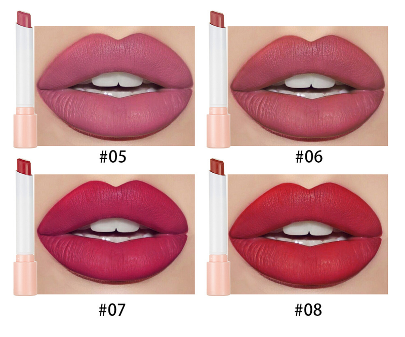 Juego de 4 pintalabios, terciopelo mate, Color de labios pequeño, no se decolora fácilmente, maquillaje perezoso, nuevo superventas, 2023_voghion.com