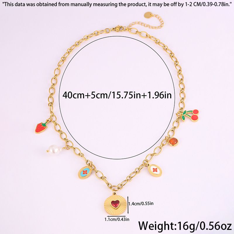 Collana da donna con ciondolo dorato, collana alla moda, collana in acciaio inossidabile a forma di cuore, dolce, per donna, con bussola a strisce dorate, gioielli resistenti allo sbiadimento_voghion.com
