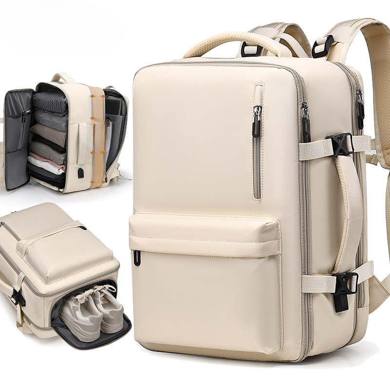 Fashionable men's backpack with high-end feel, large capacity women's trendy travel backpack, waterproof computer bag_voghion.com