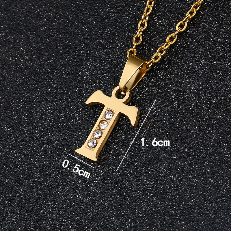 Collana con lettera, per studentessa coreana, semplice, piccola, per coppia di fidanzate, 26 lettere inglesi portafortuna, ciondolo con catena per clavicola_voghion.com