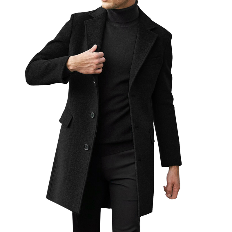 Autumn And Winter Long Double-breasted Trench Coat Men's Woolen Coat, British Men's Long-sleeved Woolen Coat Autumn Trend Suit_voghion.com