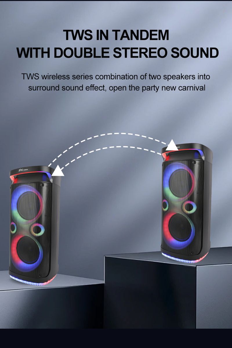 ZQS8249 Dual 8-Zoll-Lautsprecher Square Dance Bluetooth-Lautsprecher 100W Home Karaoke Heavy Subwoofer Audio_voghion.com