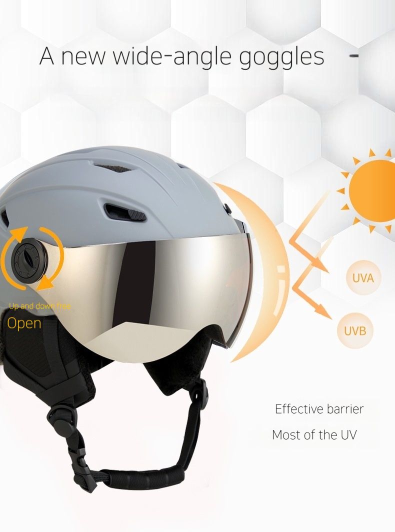 2024 Neuer Skispiegel Integrierter Outdoor-Sport Erwachsener Einzel-/Doppelbrett Warmer Schneehelm_voghion.com