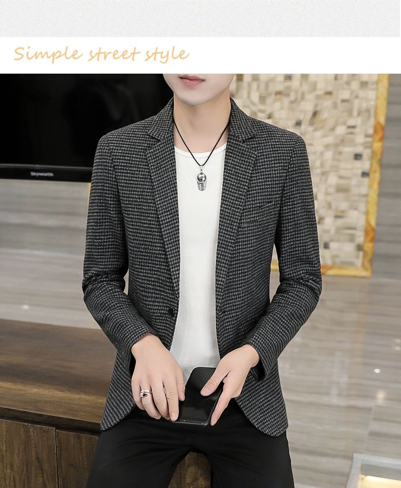 2024 nuovi abiti da uomo in stock piccoli abiti stile coreano moda plaid giacca casual da uomo all'ingrosso_voghion.com