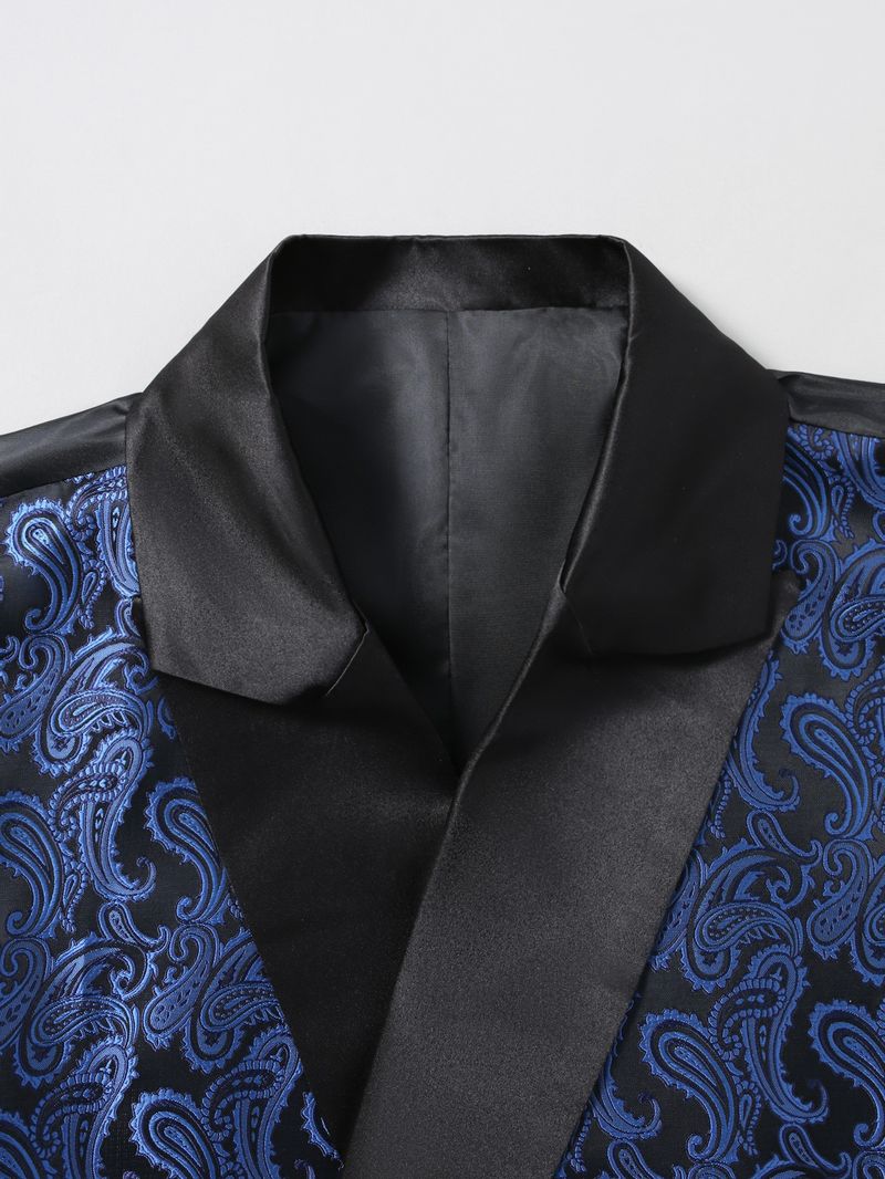 Men's Slim-Fit Waistcoat – Stylish Floral Print Vest For Business & Casual Wear Men's Clothing_voghion.com