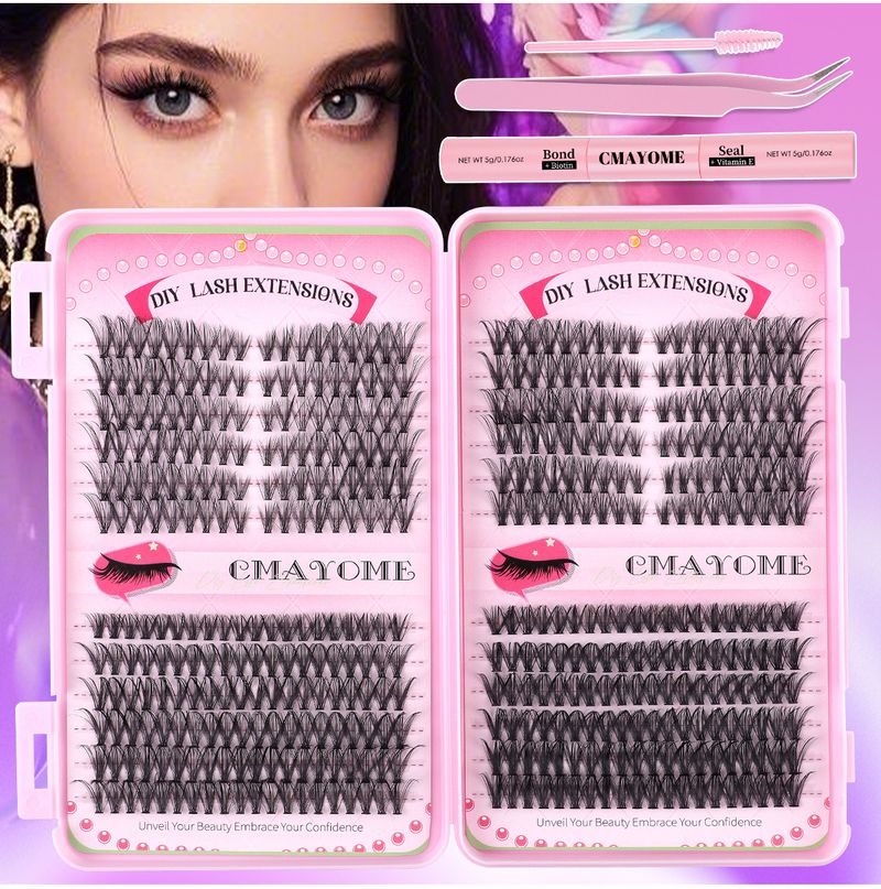False Eyelashes 504 Clusters Of Segmented DIY False Eyelashes Book Natural Thick Segmented Curling 8 16mm Eyelashes_voghion.com