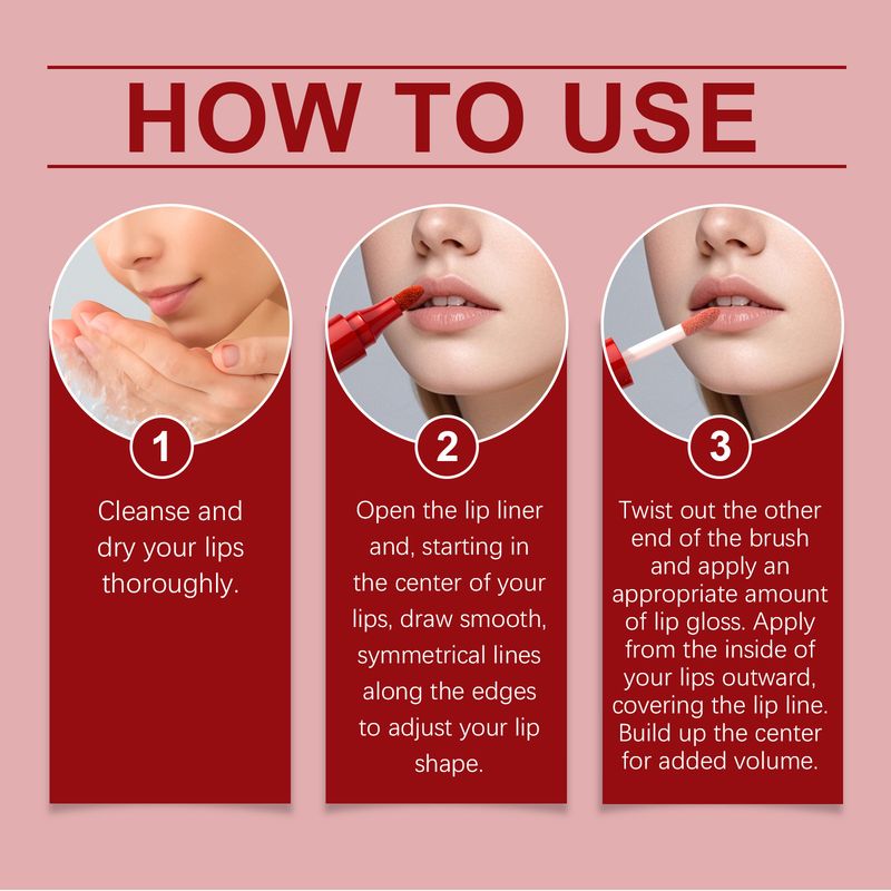 zephoco Orange Red Two-in-One Hydrating Delicate Silky Easy To Apply Makeup Daily Plumping Moisturizing Lip Gloss_voghion.com