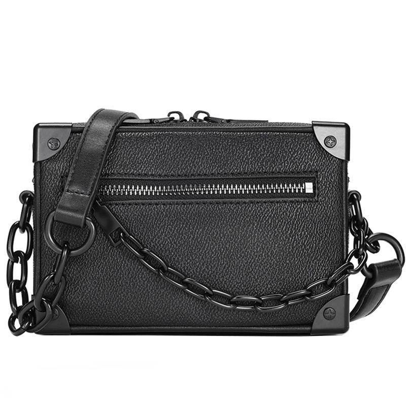 Borsa a tracolla di marca Borsa a tracolla decorativa a catena Piccola borsa quadrata Modello Tide Moda completa Versatile per il tempo libero Quotidiano_voghion.com