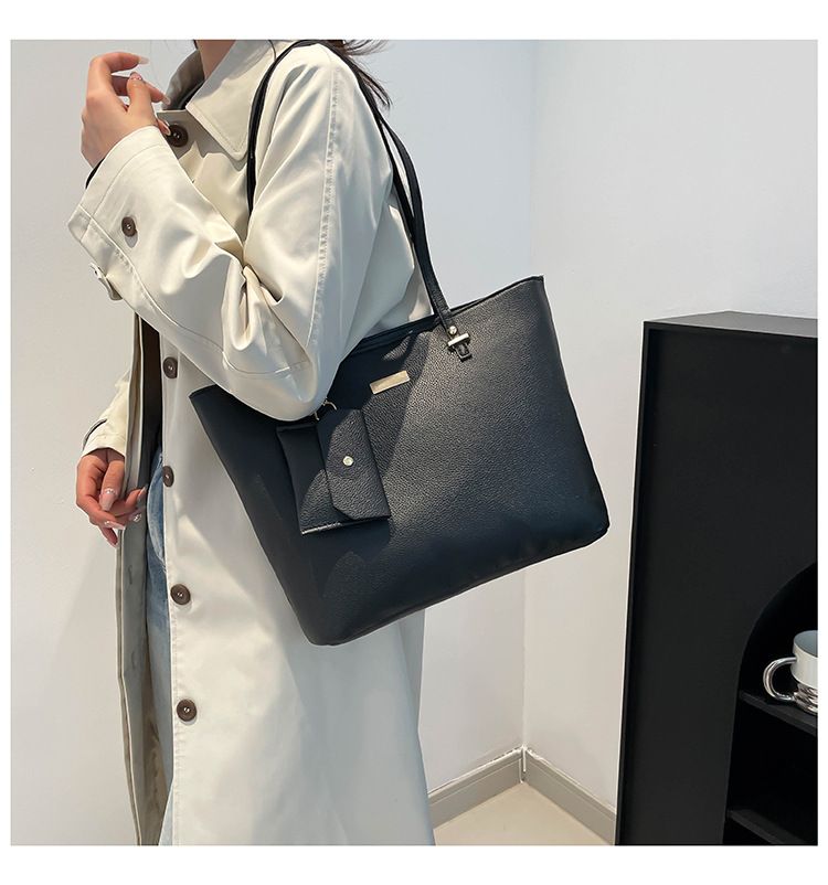 Women's Bags Combination Three Piece Large Capacity Underarm Bag New Fashion Casual Texture Commuting Women's Shoulder Tote Bag_voghion.com