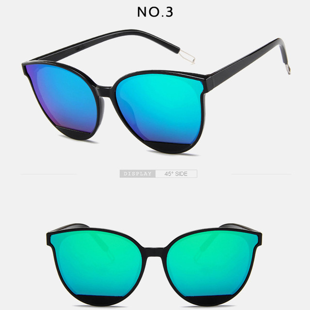 Occhiali da sole classici ovali rossi da donna con montatura rotonda Occhiali da sole con montatura a specchio da donna vintage in plastica oceanica_voghion.com