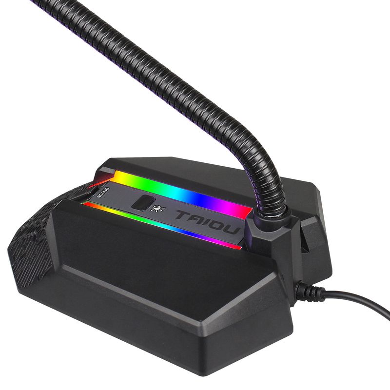 Neie Computer RGB liichtend a biegbar USB MIC Treiber gratis Stëmmchat Videokonferenzmikrofon_voghion.com