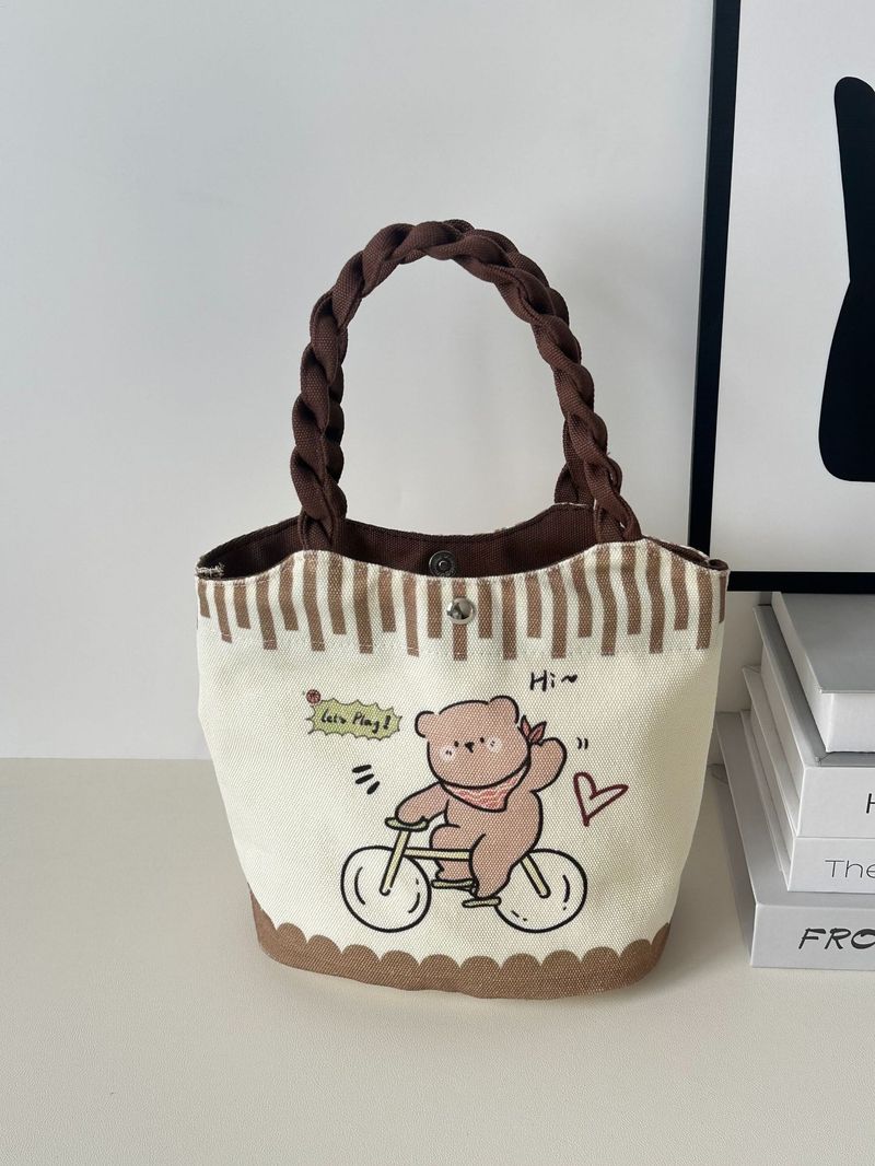 Cestino per verdure a forma di cartone animato per donna, borsa da viaggio Ins, borsa portaoggetti portatile per bambini, borsa per bento lunch box_voghion.com