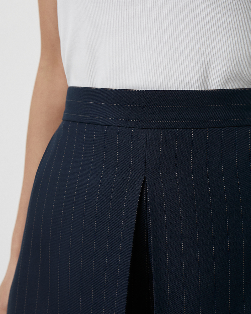 Costume rayé pour femmes, short, costume de transport ample + pantalon mi-long et jupe, ensemble deux pièces_voghion.com