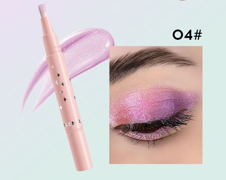 MLSMILE 8 kolorów perłowego cienia do powiek w płynie Soft Brush Diamond High Gloss Liquid Eyeshadow Rotating Lip Gloss_voghion.com