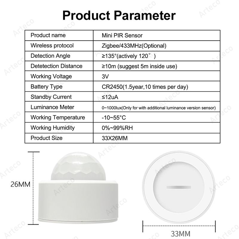 Sensore di allarme di sicurezza a infrarossi per decorazioni per il corpo umano Zigbee Smart PIR Motion Movement 3.0, funziona con EWelink Home_voghion.com