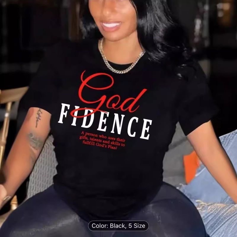 T-shirt da donna a maniche corte con scollo rotondo e stampa primaverile/estiva 2024_voghion.com