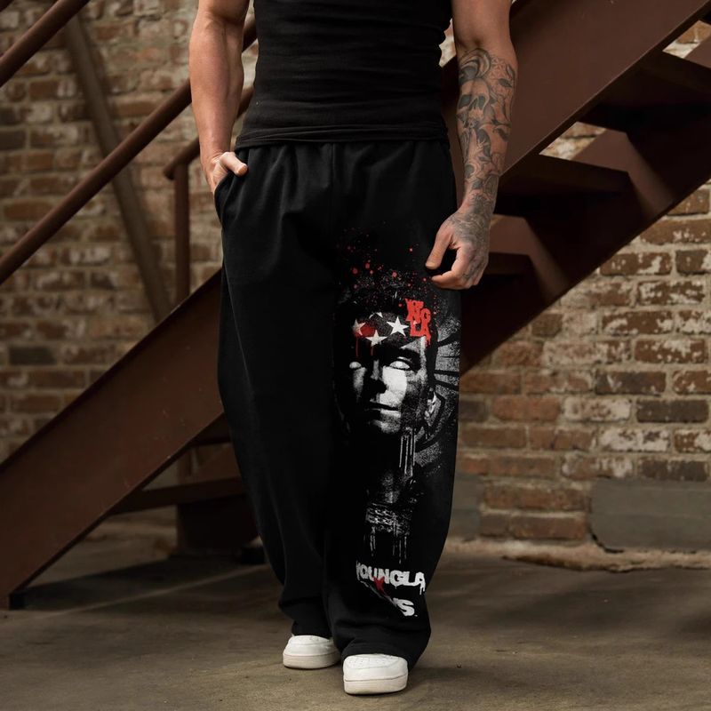Collaboration YOUNGLA : Pantalon de survêtement pour homme THE BOYS, idéal pour le sport, le fitness, la course à pied et l'entraînement. Pantalon long décontracté._voghion.com