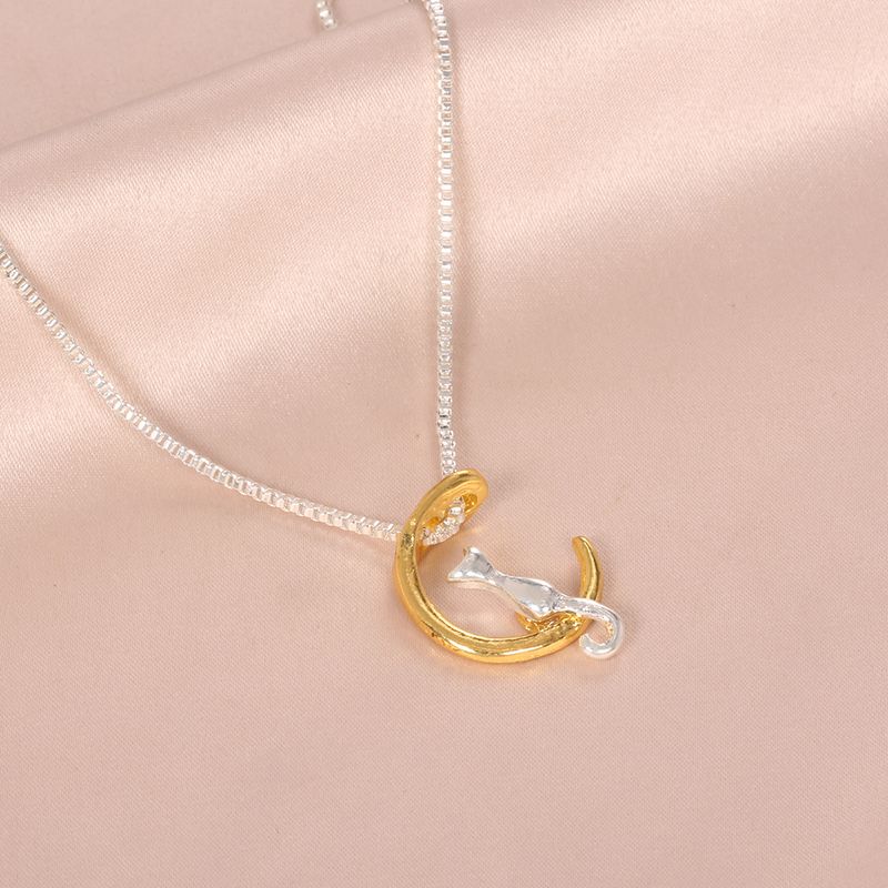 Maan Kat Ketting Vrouwen Internet Rode Kraag Ketting Korte Halsketting Schattig Zoet Stijl Student Veelzijdig_voghion.com