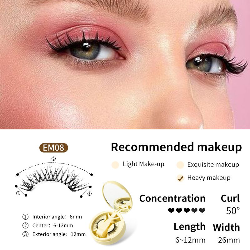Magnetische falsche Wimpern von Little Devil – ohne Kleber, natürlicher Look mit tragbarer Aufbewahrungsbox (wiederverwendbar, einfach anzubringen)_voghion.com