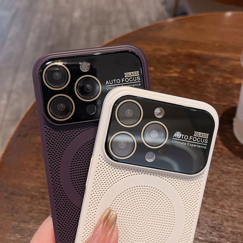 Magnetic Magsafe Case for iPhone 15 14 13 12 11 Pro Max Cooling Mesh Heat Dissipation Vision Wireless Charge Cover_voghion.com
