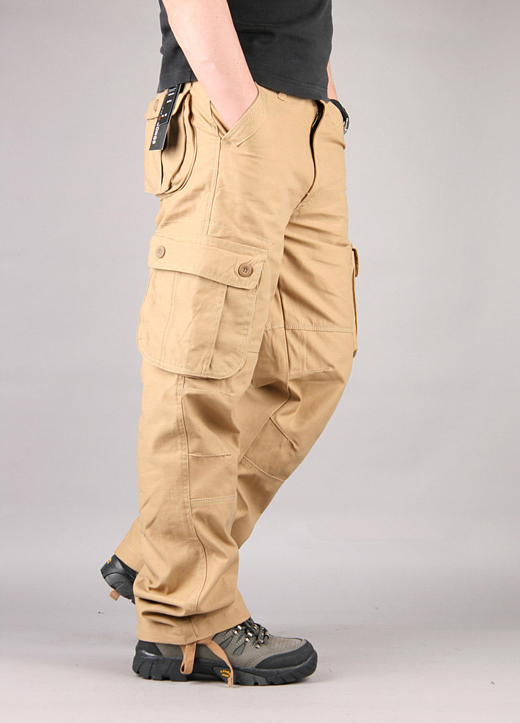 Frühling und Herbst Outdoor-Overalls Herrenhosen Große gerade Herren-Militär-Freizeithosen Arbeitshosen mit mehreren Taschen_voghion.com