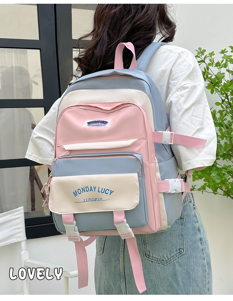 Stylish Unisex Backpack - Large Capacity Waterproof Laptop Bag For School & Travel, Trendy Letter Print Design, Lightweight & Durable_voghion.com