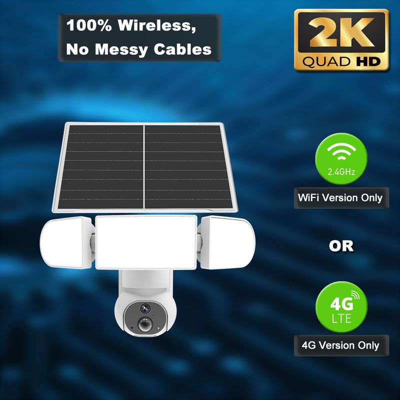 Outdoor Garden Light Camera 4MP Wireless Low Power Floodlight UBox Solar Monitor Camera_voghion.com
