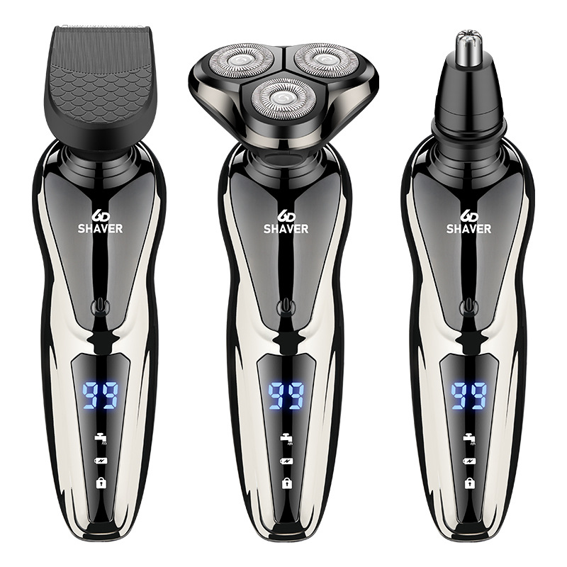Digital dual science three in one electric men's washable shaver, USB portable shaver_voghion.com
