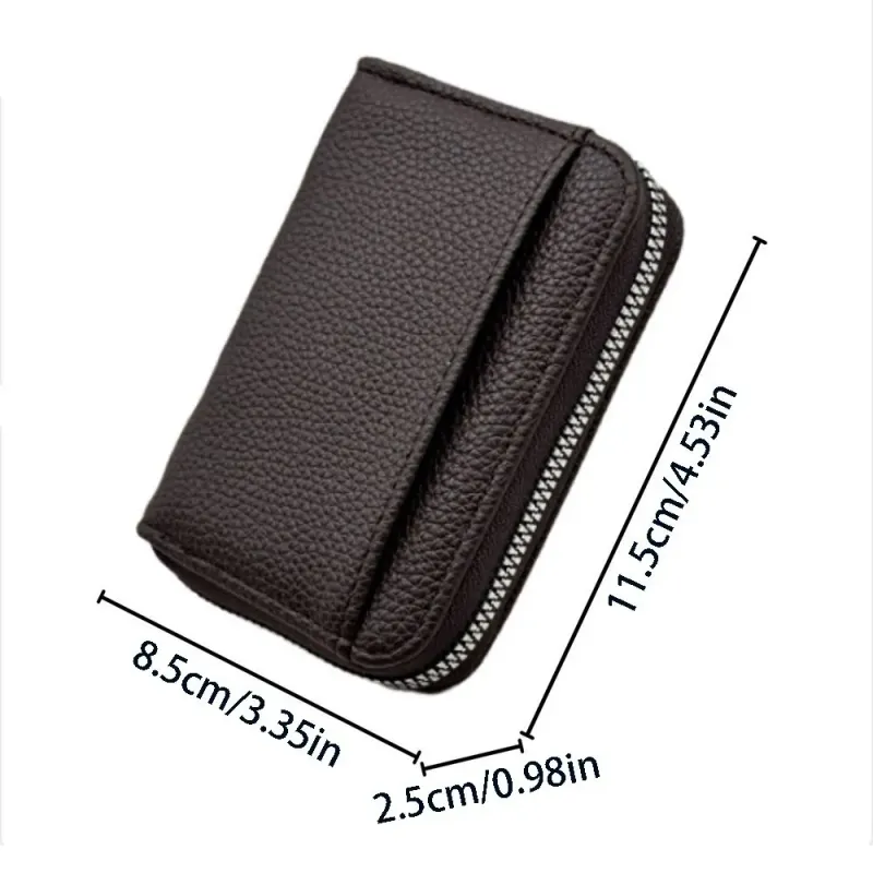 Praktische Damen-Geldbörse aus PU-Leder mit mehreren Kartenfächern, einfarbig, Diebstahlsicherung, Reißverschluss und Münzfach_voghion.com