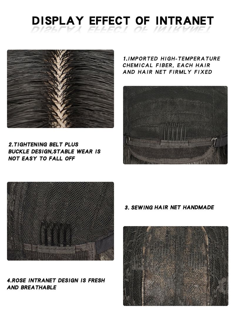 Synthetische Clip-in Mode Perücken Schwarz Pony Mechanismus Kopfstück Kurzen Geraden Bob Spot_voghion.com