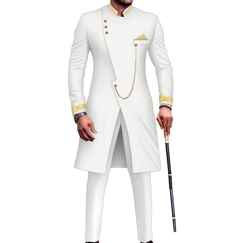 New Long Two-Piece Men's Set Banquet Formal Suit_voghion.com