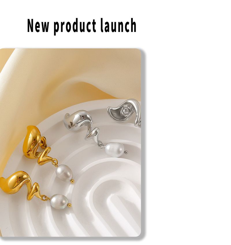Vintage-Mode Ohrringe Spirale Süßwasser Perle Ohrringe Ozean Stil Ohr Schmuck_voghion.com