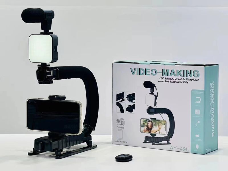 AY49 Taschenlicht Live-Set Mikrofon kabelloses Live-Licht Vlog Video Shooting Licht_voghion.com