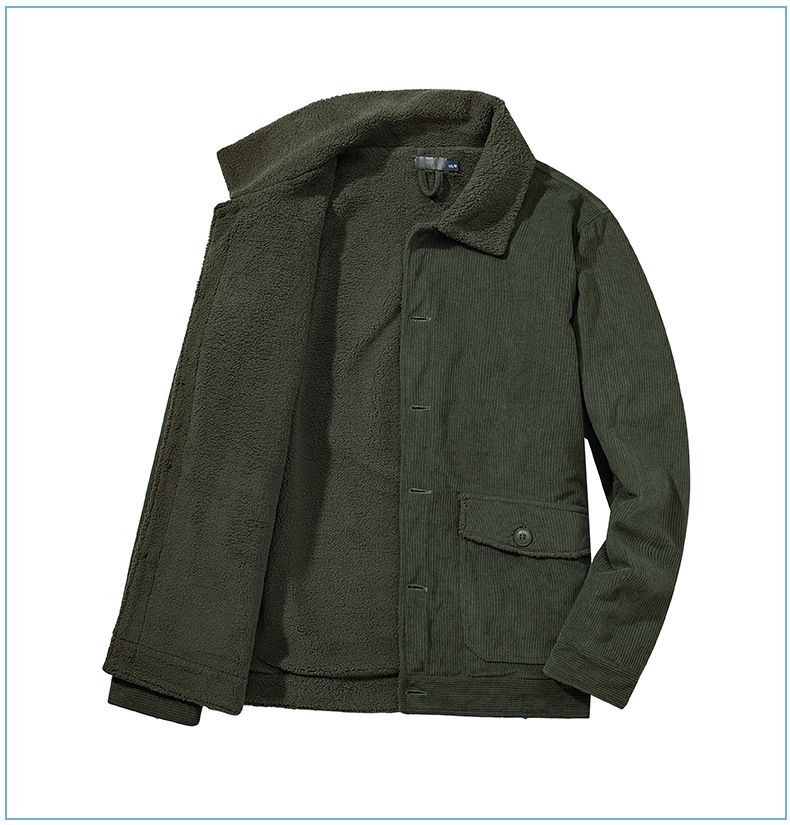 Men's Plus-Size Corduroy Winter Jacket – Lambswool-Lined Thick Coat For Cold Weather_voghion.com