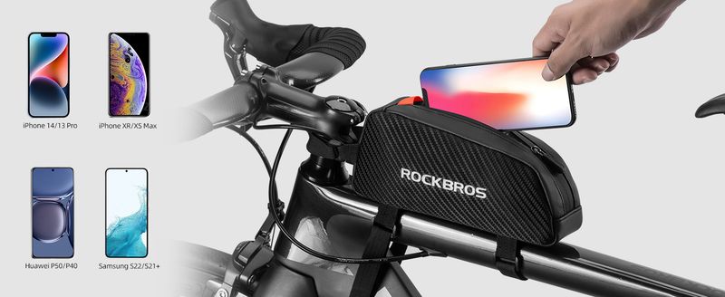 Sacoche de cadre ROCKBROS pour vélo de route VTT 1 L réfléchissante_voghion.com