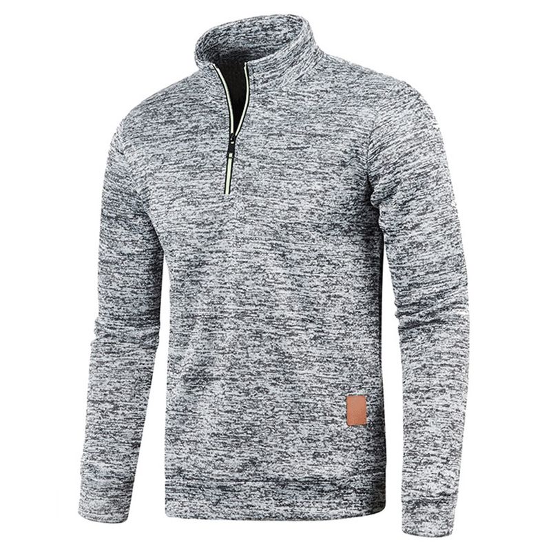 Erkek Tişörtü Frühling Dicker Kazak Halb Fermuar Kazak Für Erkek Hoody Outdoor Sweatshir Herbst Einfarbig Rollkragen Swea_voghion.com